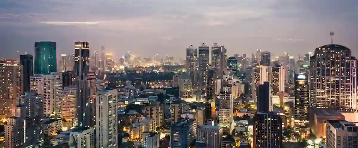 city view of city skylight at night