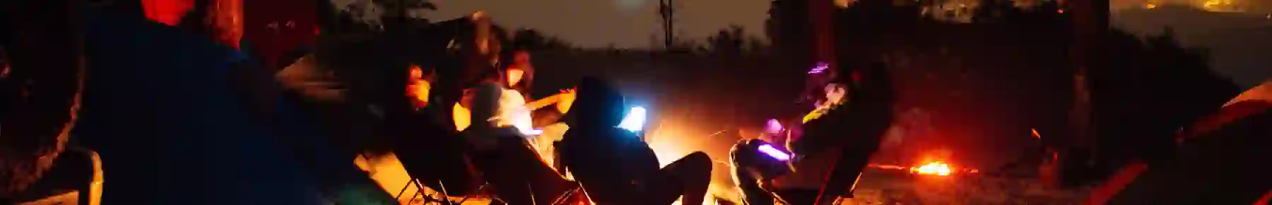 friends camping social gathering