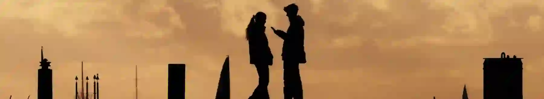 two people talking